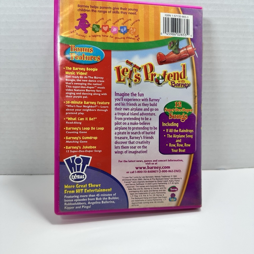 Barney Let's Pretend DVD Vintage DVD Rare Collectible Classic Kids Show - Picture 3 of 4